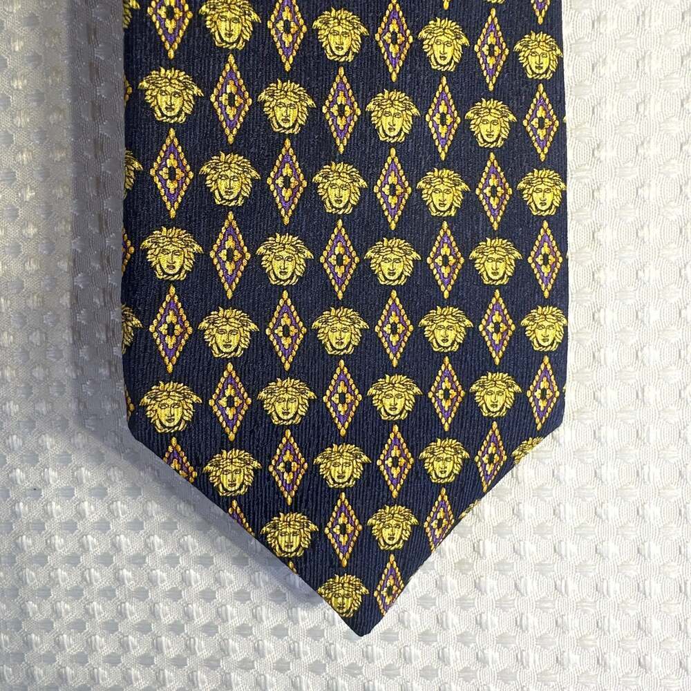 Vintage Gianni Versace Medusa Head Baroque Silk Tie